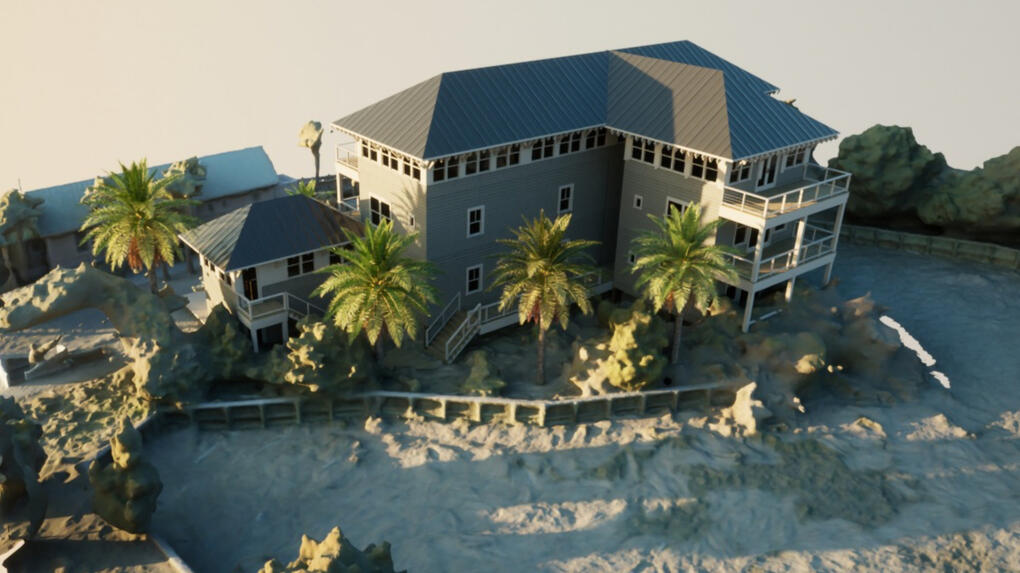 Here we used a drone to capture the lot and surround area, most importantly the bulkhead, and the architect used it the drop the rendering right on top!